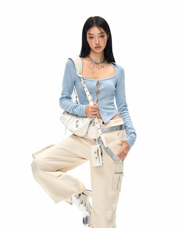 NOTAWEAR 글리터 니트 스퀘어넥 탑 (2 컬러)