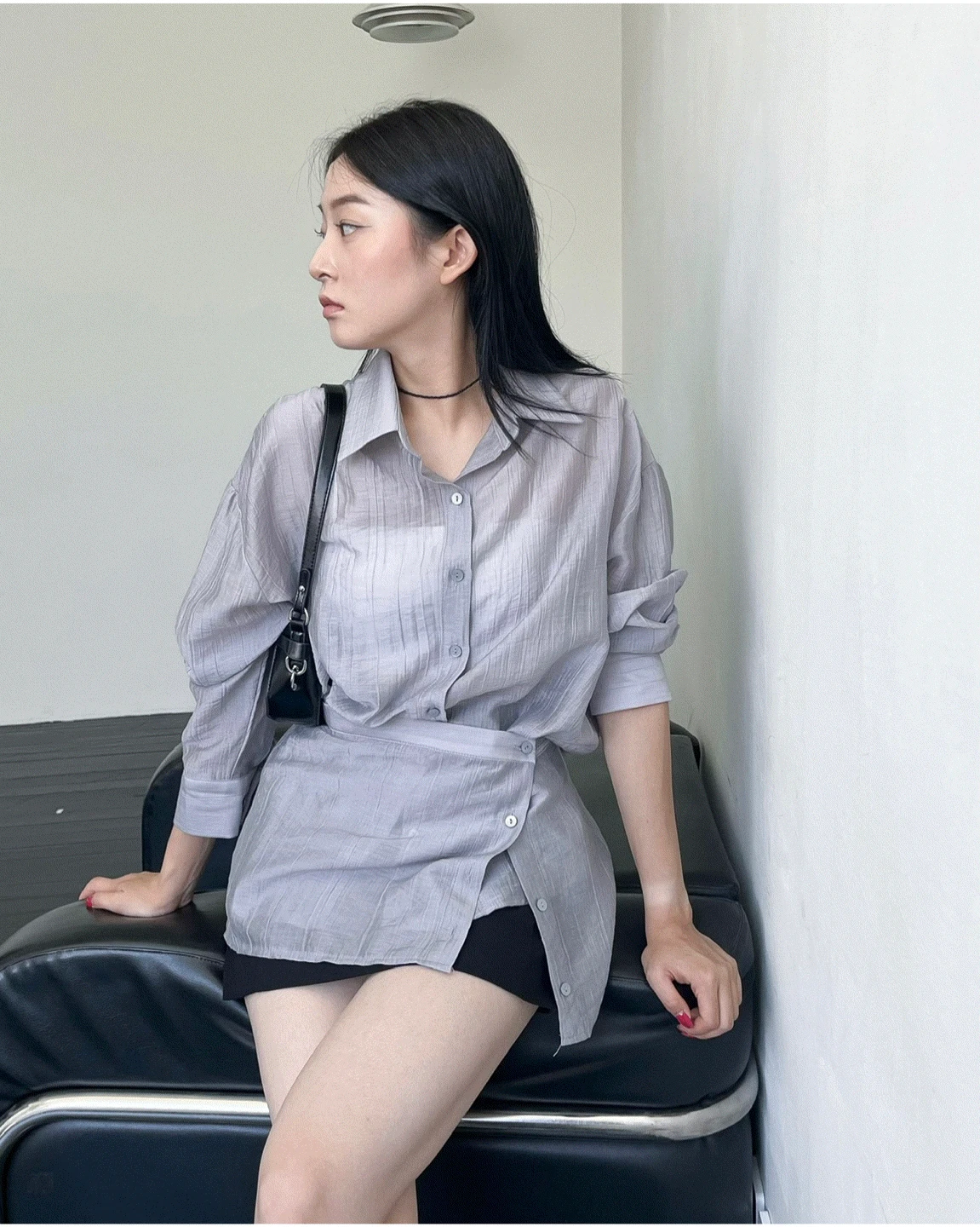 리피 레이어드 랩 셔츠 [3co]