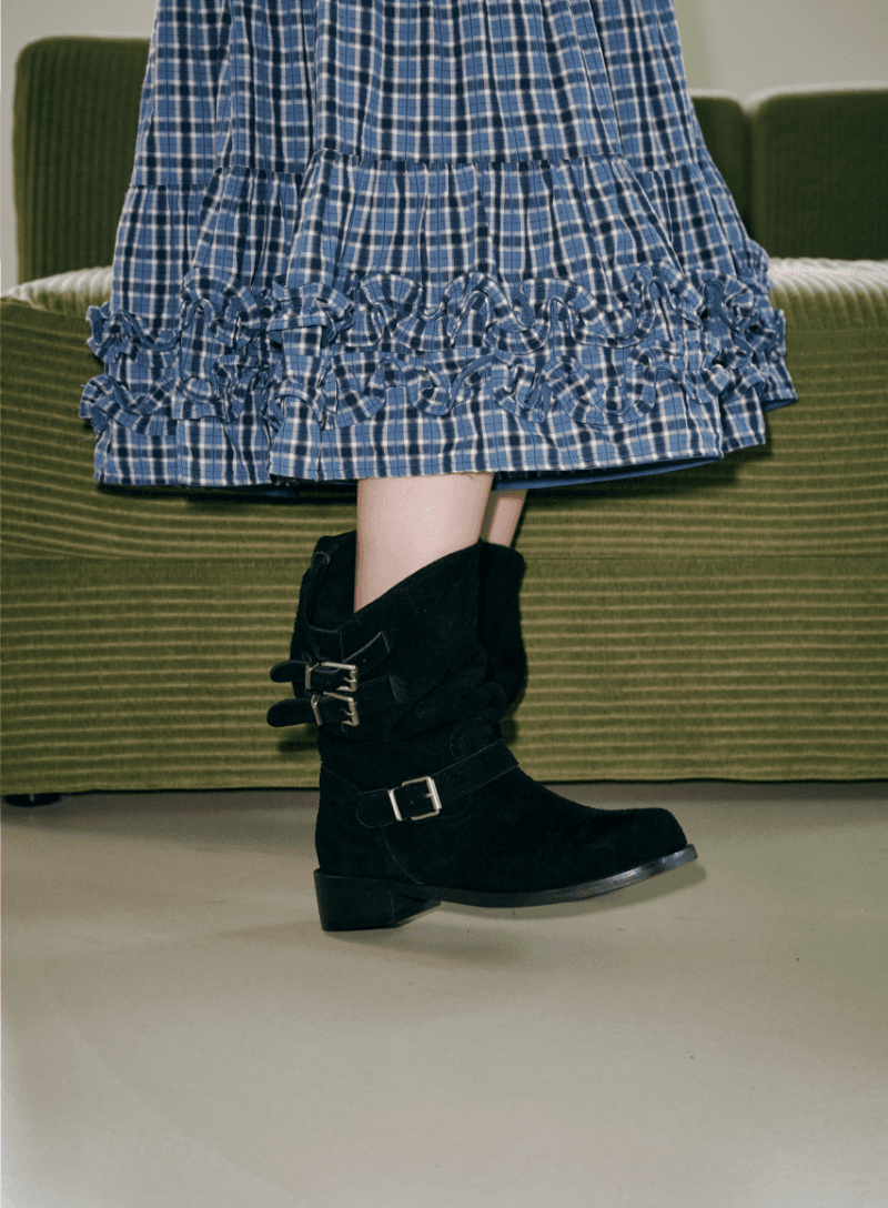 (Leather)Rollton boots-Black