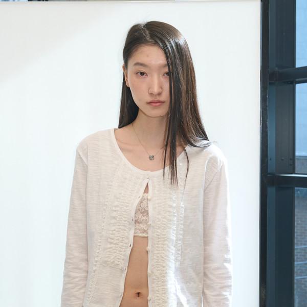 [2시 이전 오늘 출고] [MADE] Lace Line Cardigan (White)