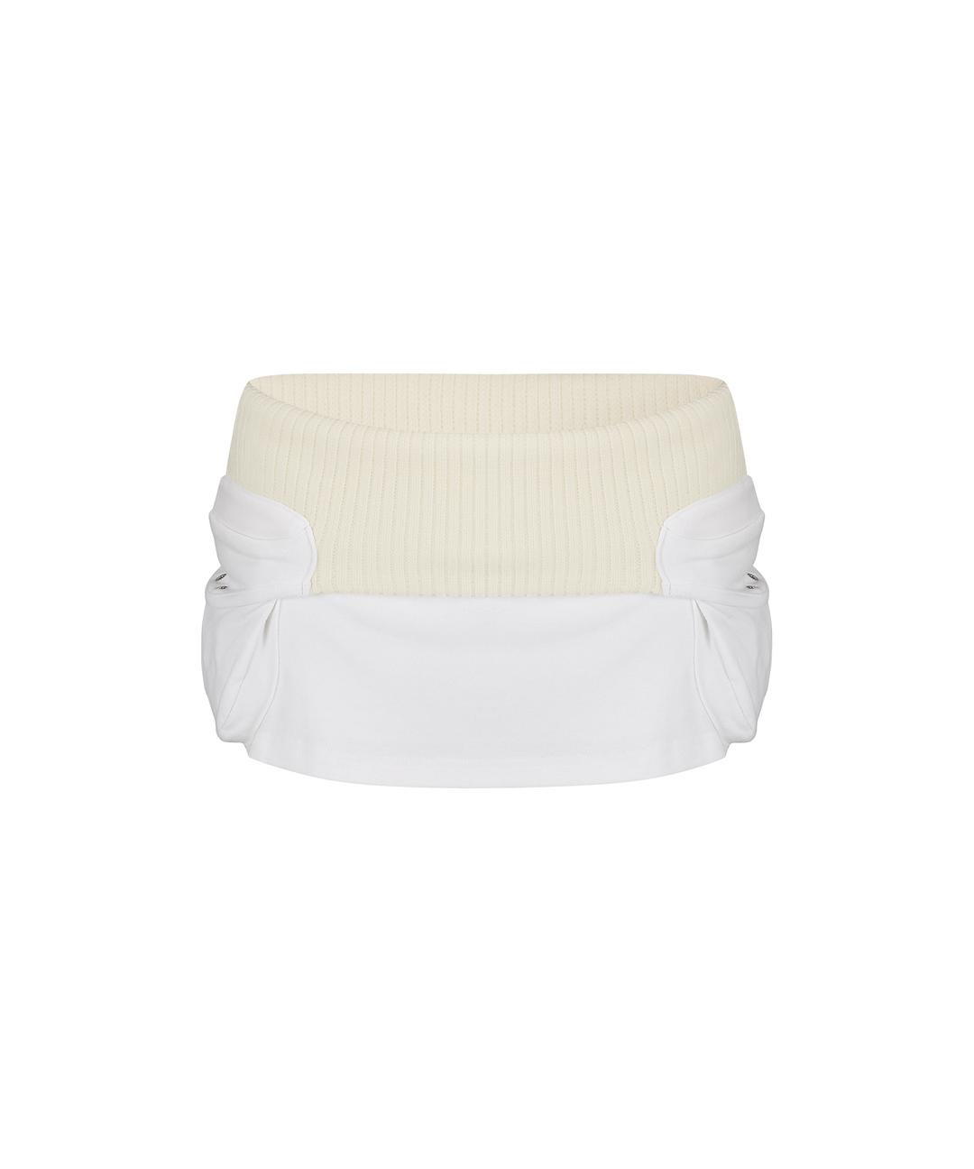 Knit Micro Skirt Ivory