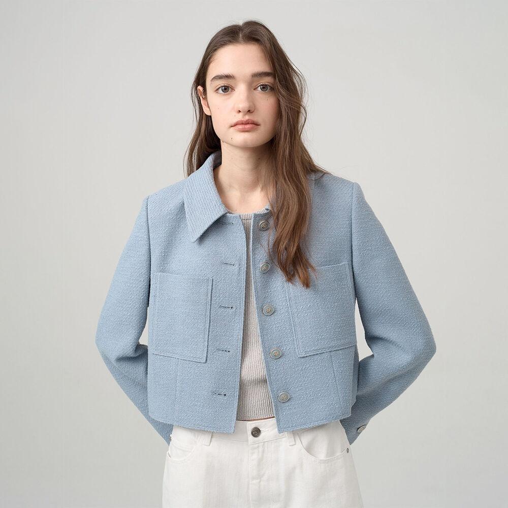 Detachable Collar Tweed Cropped Jacket NEW4XJ209_21