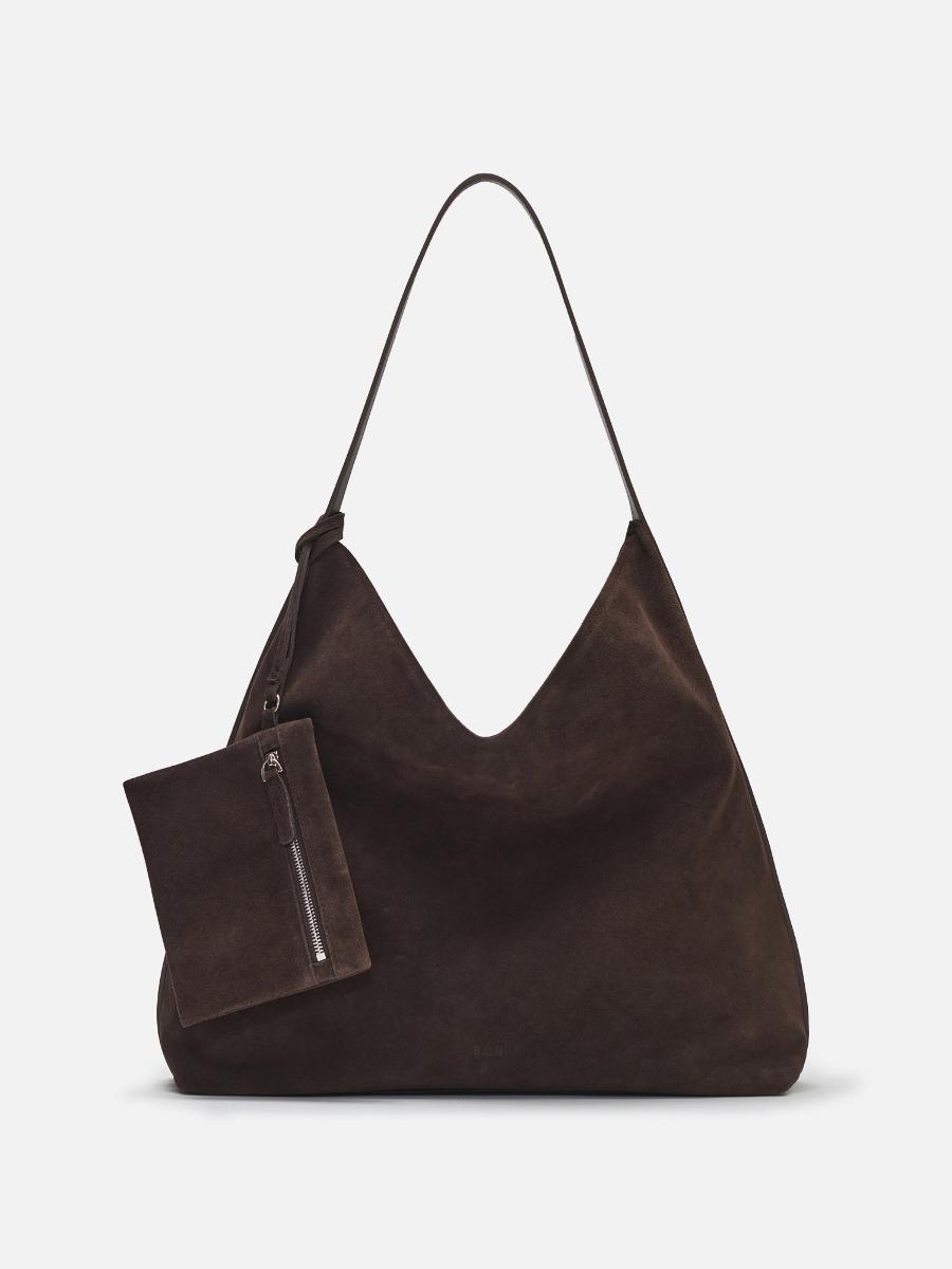 Pulpy hobo bag Suede Umber