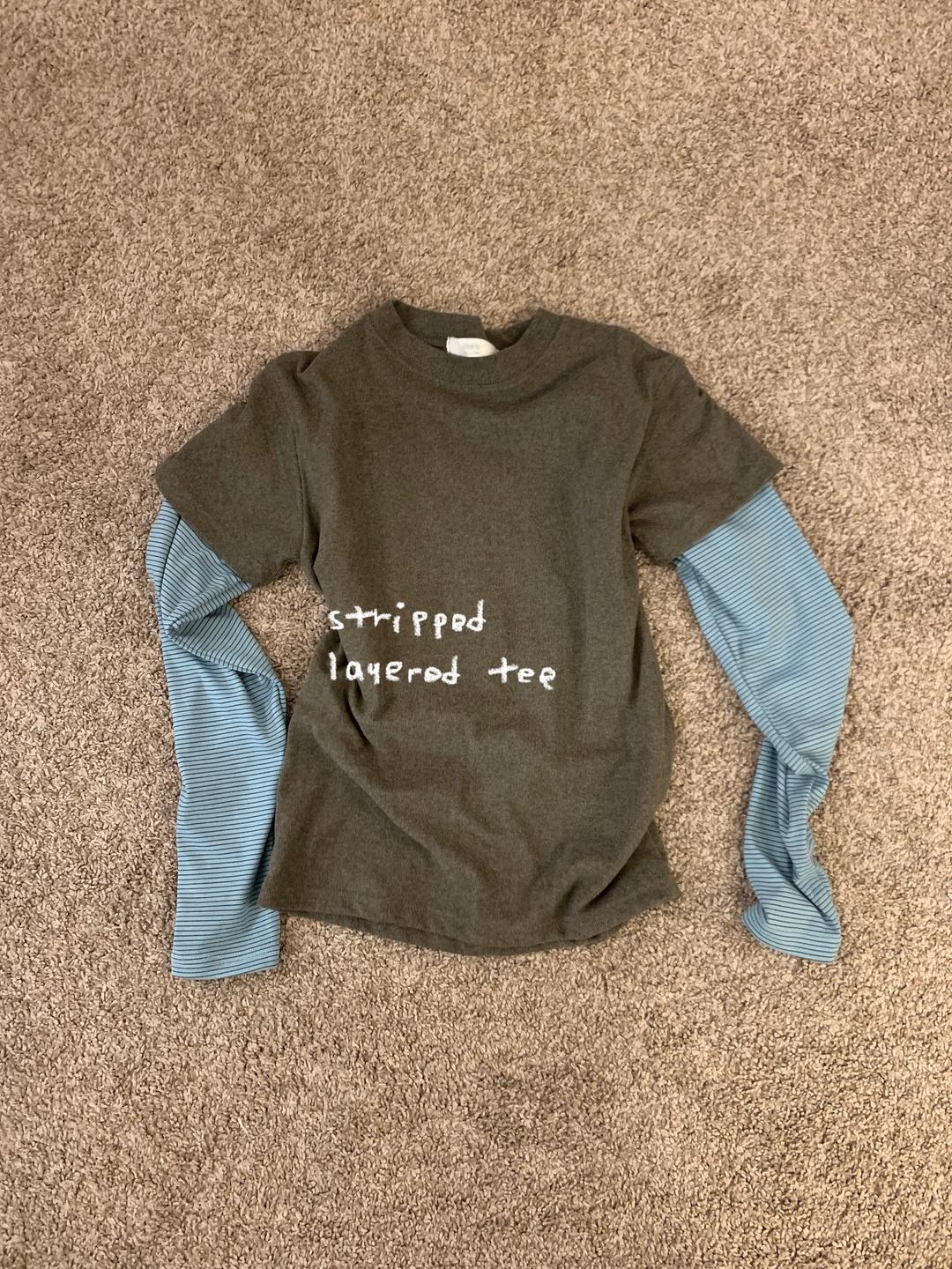 stripped layered tee