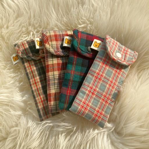 [4color💛]하이틴 체크 원버튼 필통