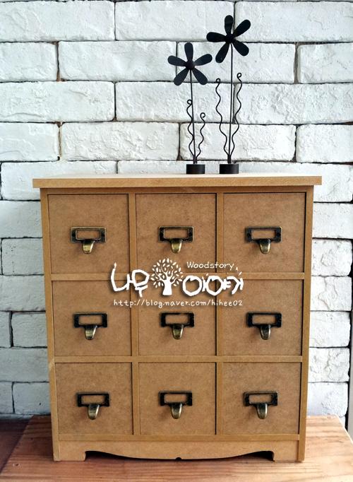 [반제품]9칸 서랍장,약장(명찰손잡이9개 포함)- 2개 한정판매후 완전품절! 예시작품 보고 놀라지 마세요!