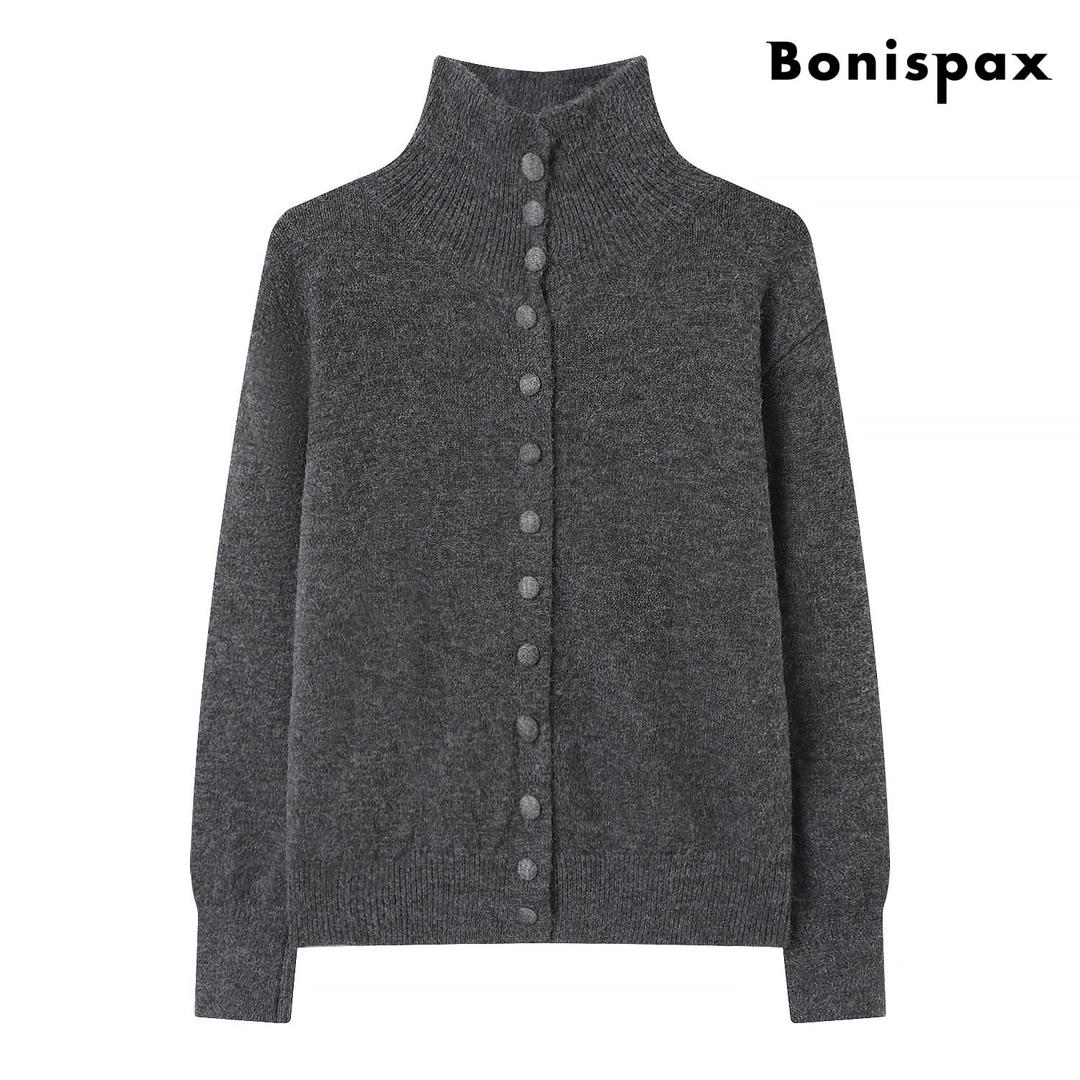 하이넥 버튼업 긴팔 니트 가디건 (XP4CK016L0)