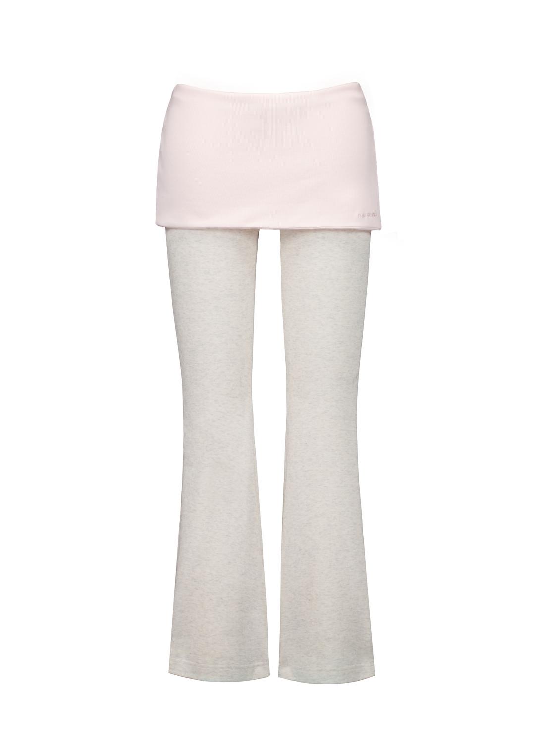 FOLDING SKIRT PANTS [PINK-CREAM]