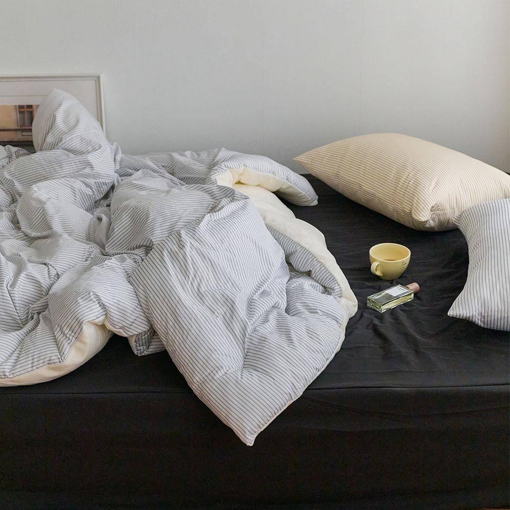 로우 스트라이프 에어로웜 밍크 극세사 자가발열 겨울 차렵이불 단품 SS