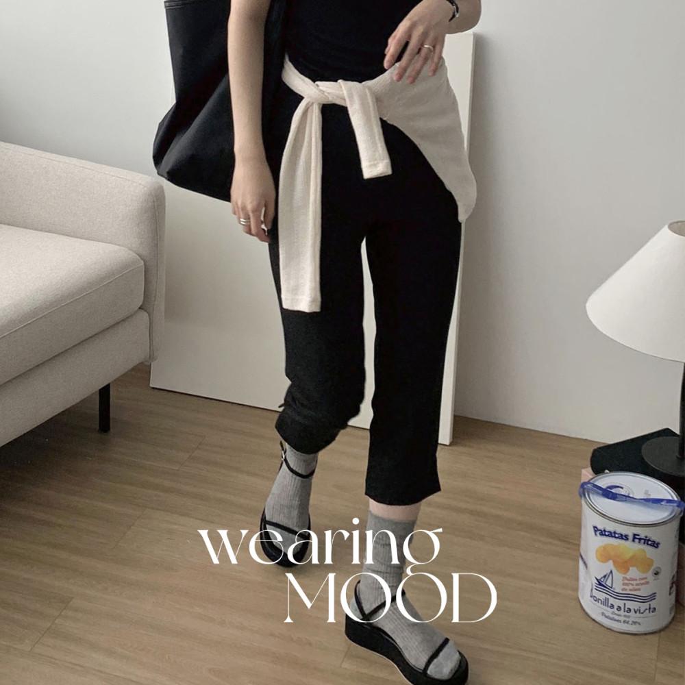 [단독진행/S당일] 카프리 팬츠 7부 슬림핏 하이웨스트 버뮤다 바이커 쇼츠 (블랙)