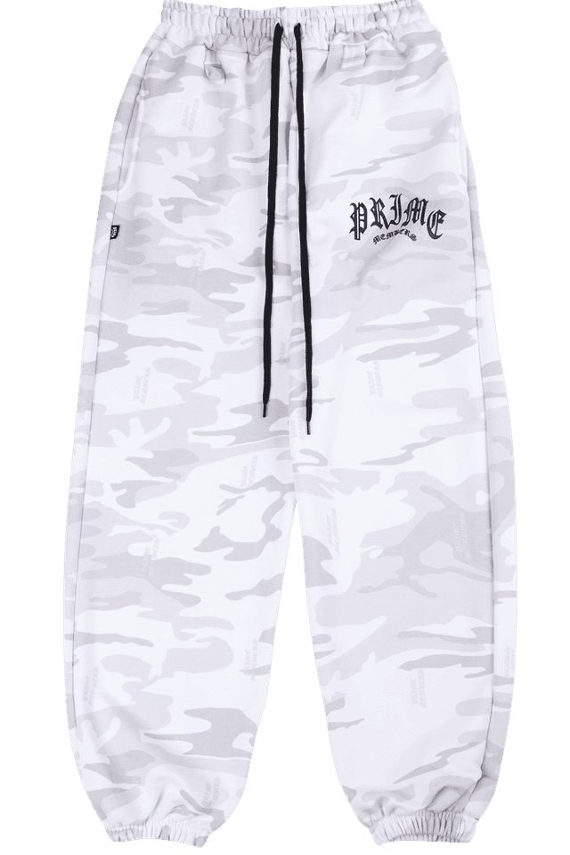 PRIME MEMBERS Prime Logo Wide Joggers Camo 4カラー 프라임 멤버스 Prime Logo Wide Joggers White Camo - 위시버킷