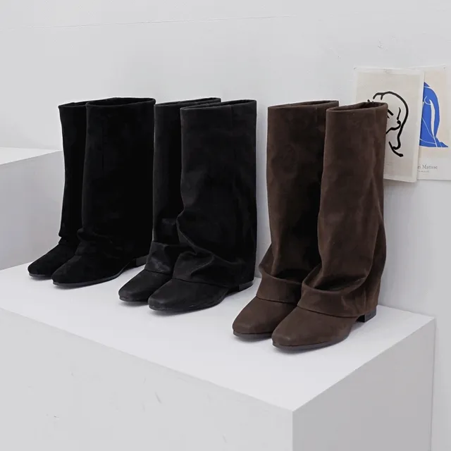 [최저가] 레이어드 워머 셔링 하프부츠 미들부츠 3cm