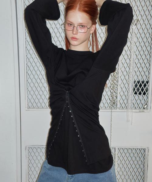 Hook-Wrap Long Sleeve Tee Black