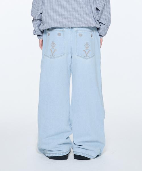 더콜디스트모먼트(THE COLDEST MOMENT)  TCM ethnic denim pants (light blue) - 사이즈 & 후기 | 무신사