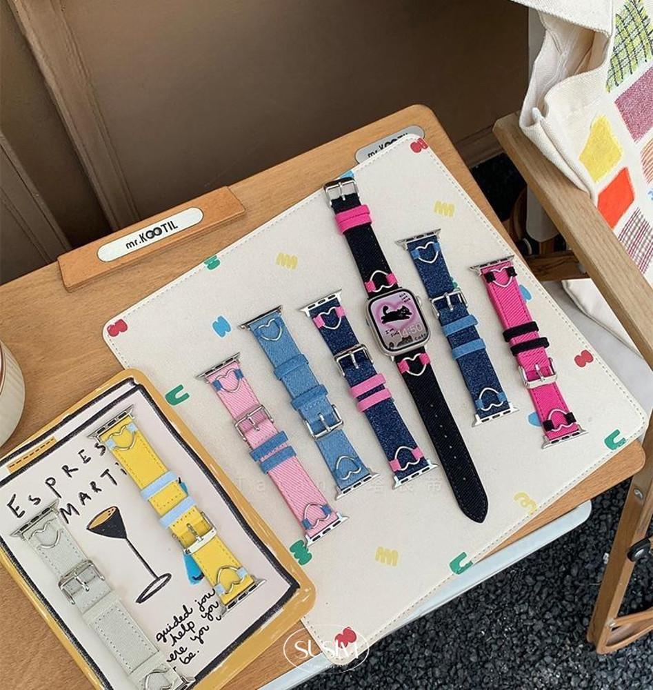수심 Love Denim Strap(8 color) 애플워치 러브 데님 스트랩 줄 키치