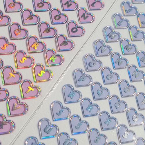 홀로그램 하트알파벳 스티커