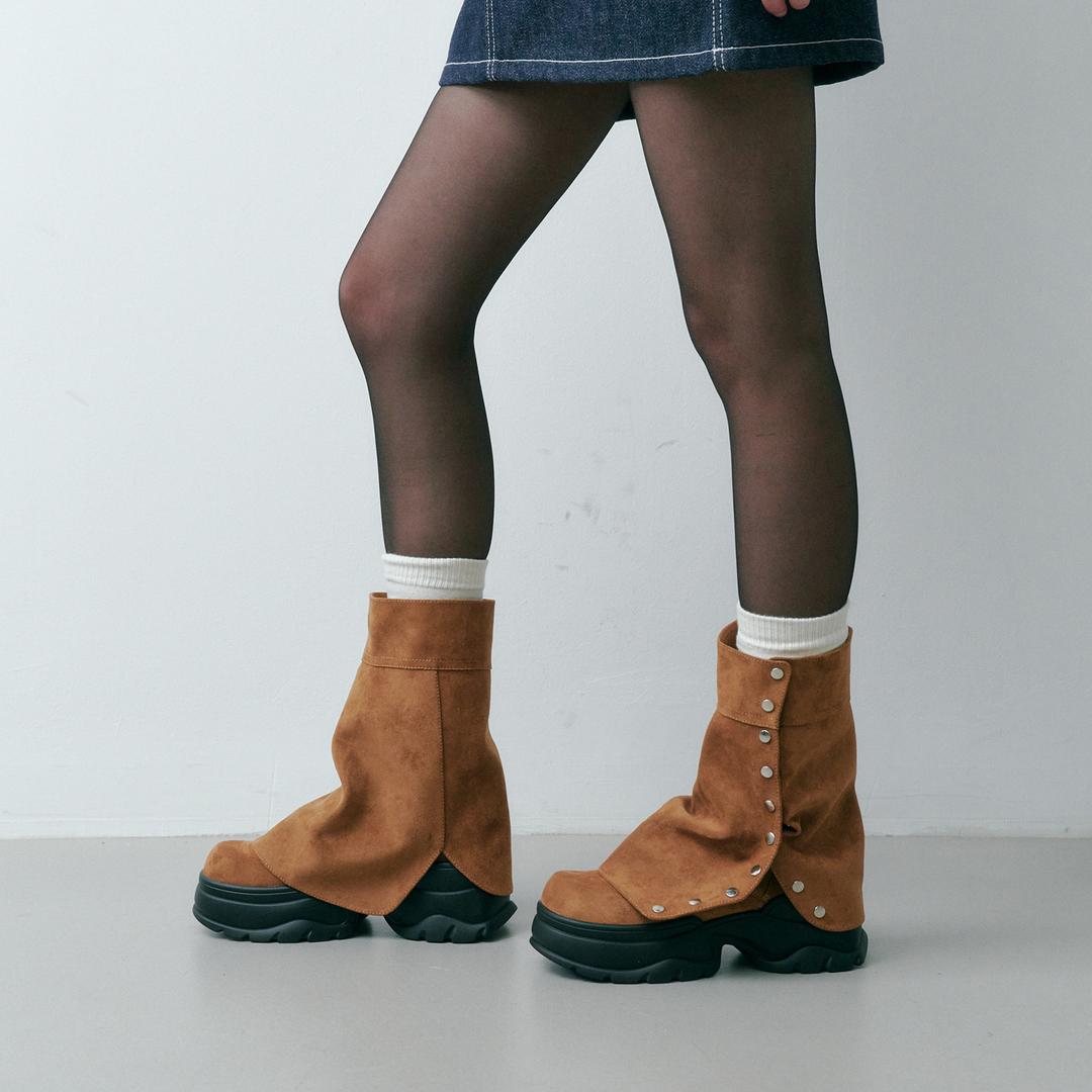 투웨이 버튼 워머 미들부츠 412446006 (7cm/단독 컬러)