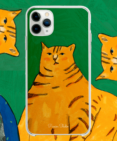 개나리색 뚱냥이 폰케이스