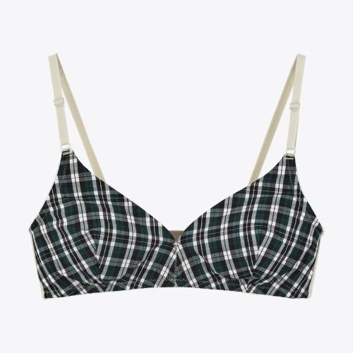 타탄체크 삼각 브라렛_그린