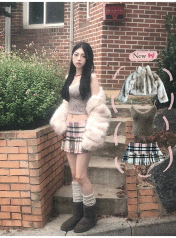 Baby Pink Checker Skirt