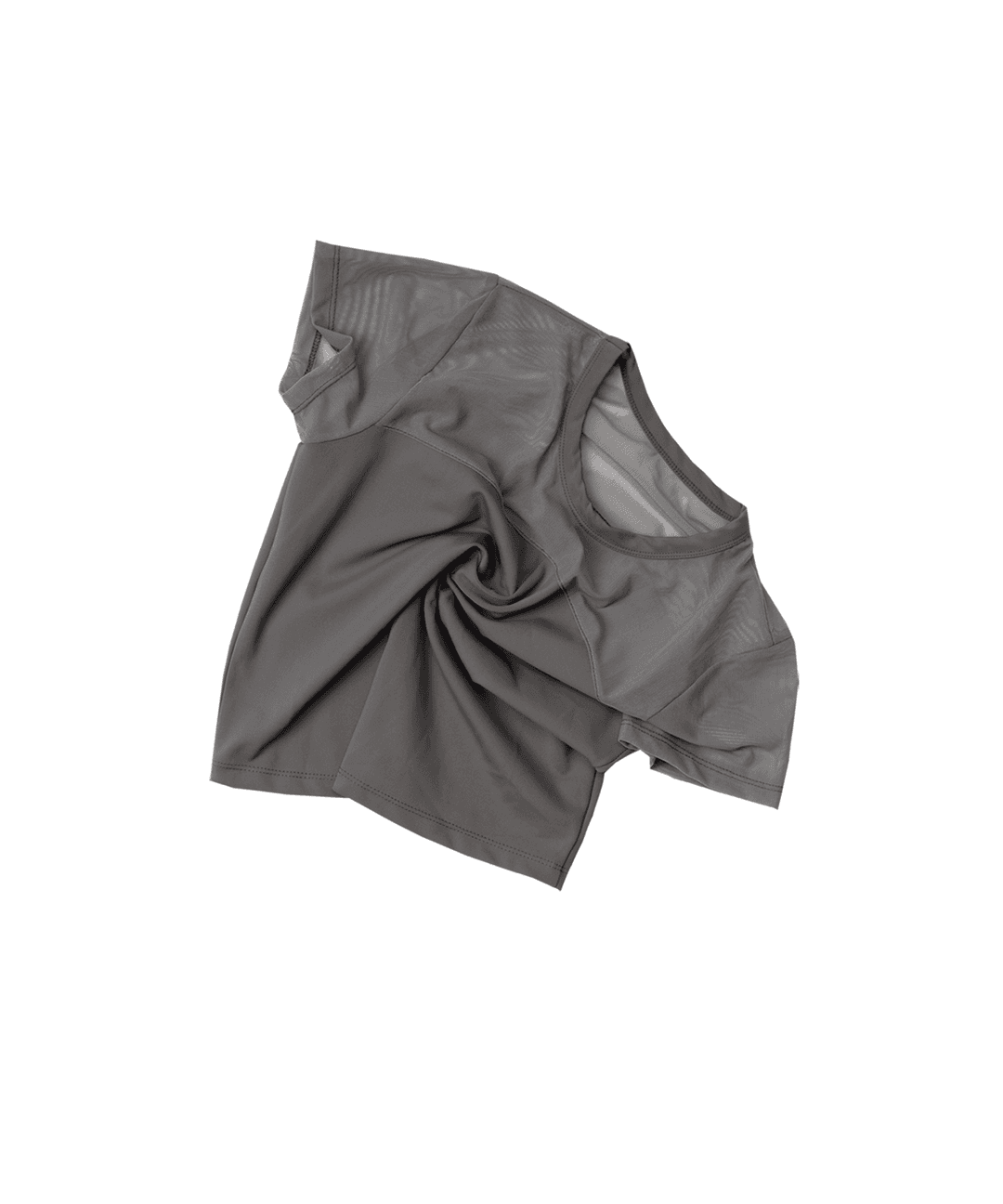 Half Sheer Jersey T / Charcoal