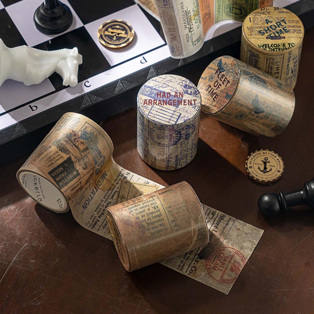 빈티지 복고풍 아날로그 감성 마스킹테이프 롤스티커