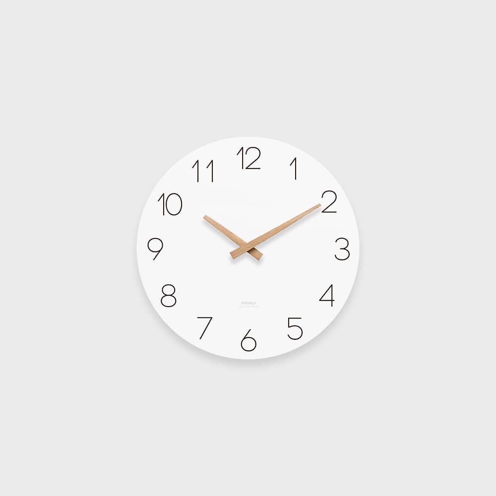 [무아스] 무소음 벽시계 플랫우드 미니