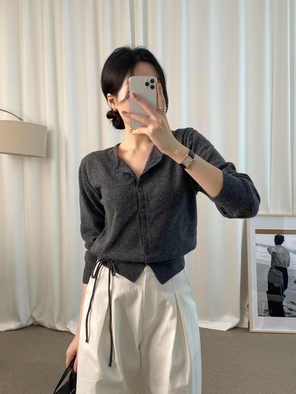 마고 라운드 스트랩 가디건