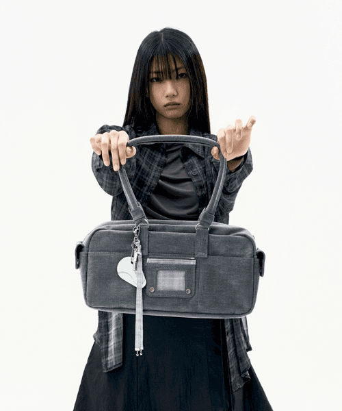 Detachable Keyring Baguette Bag / Stone Blue