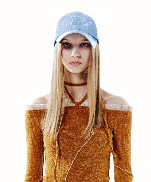 LISA EMBROIDERY GLITTER BALL-CAP_SKY BLUE