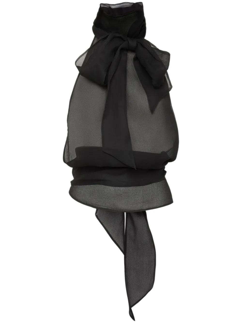 DSQUARED2 푸시 보우 블라우스 | 블랙 | FARFETCH KR