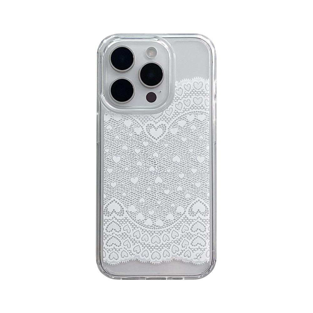 ROMANTIC LACE PHONE CASE (clear jelly hard)
