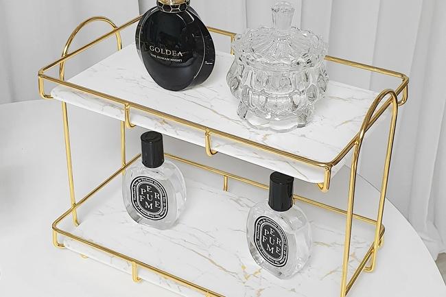 골드마블 럭셔리 화장대 정리대 욕실 선반