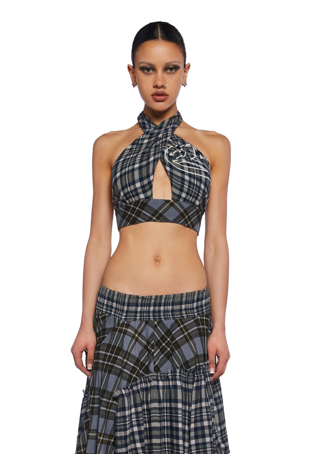 Kurt Wrap Top - PLAID / Medium