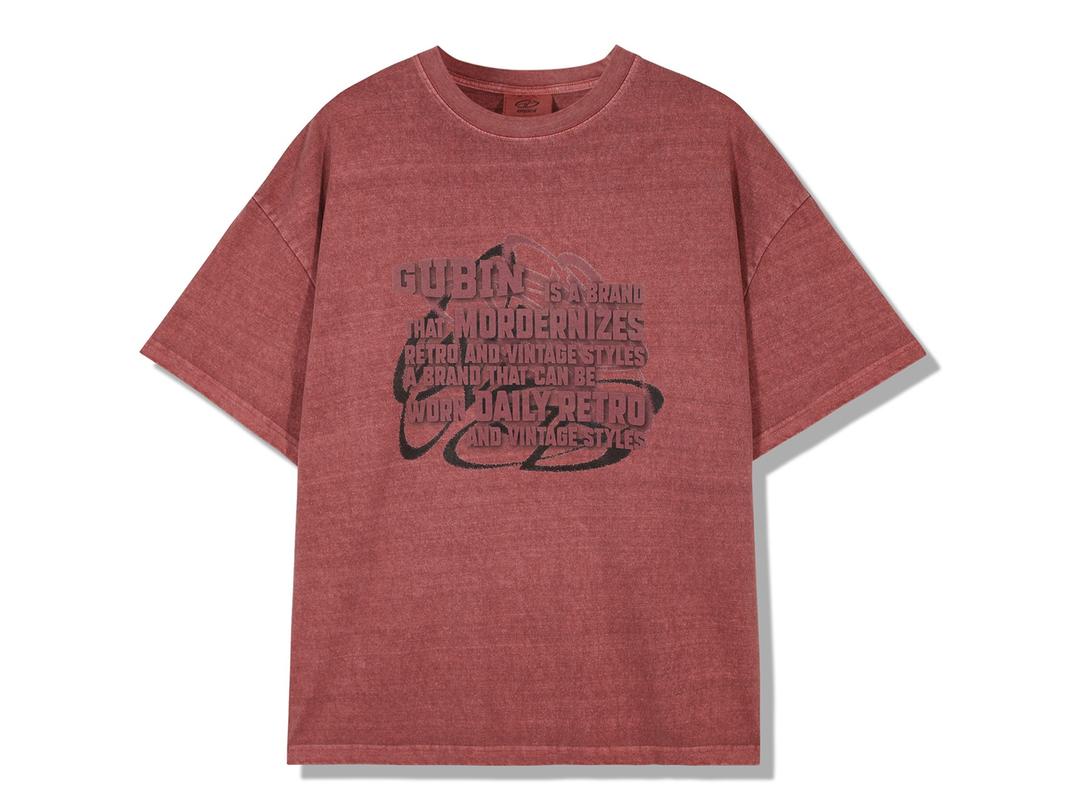 피그먼트 오버 레터링  반팔 티셔츠