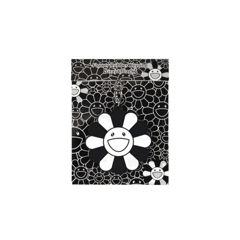 카이카이키키 플라워 러버 키링 라이트 그레이 블랙