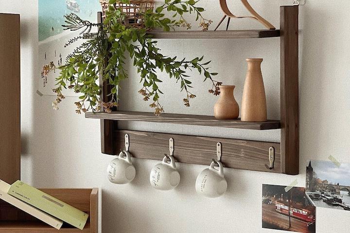 [5%쿠폰]보헤츠 원목 2단 벽선반 앤틱 600