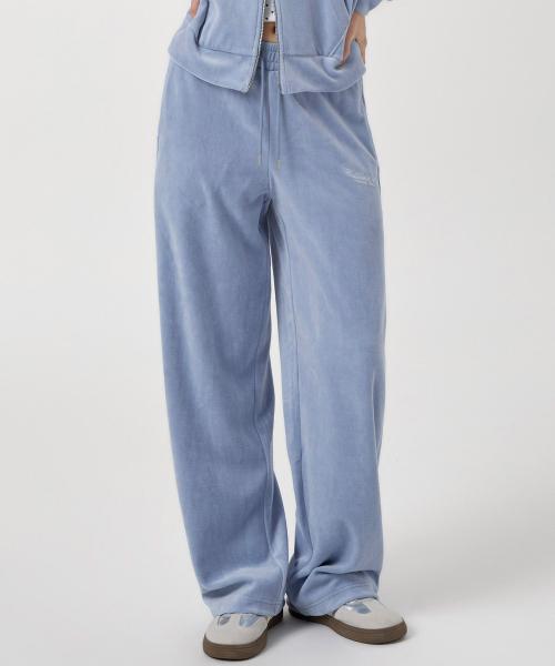Velour Embroidery Wide Pants / WHTMF4V21F