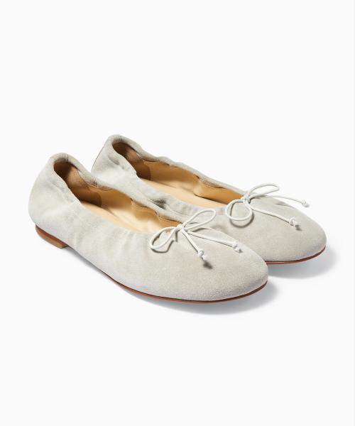 BUN BALLERINA FLATS IVORY SUEDE