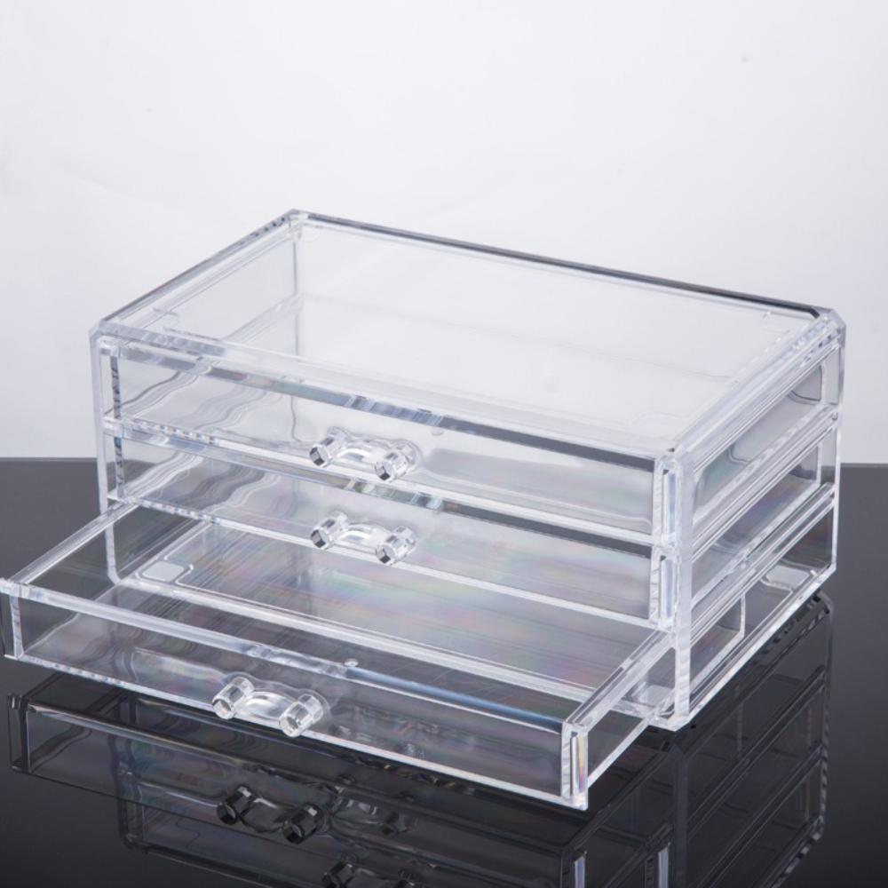 아크릴 3단 악세사리 보관함 귀걸이 목걸이 반지 화장대 정리함 통(간편벨벳전용)