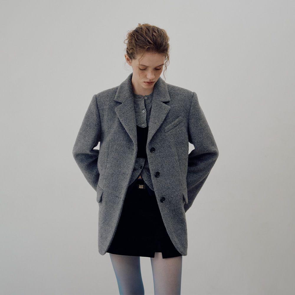 Hairy Alpaca Jacket in Grey VW4WJ035-12