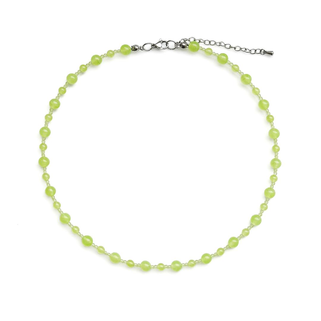 LIME NECKLACE 라임 원석 비즈 목걸이 MD