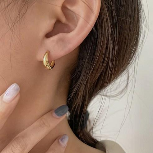 젤루나 여성용 볼드 원터치 링 귀걸이 P-222 2p - 귀걸이 | 쿠팡