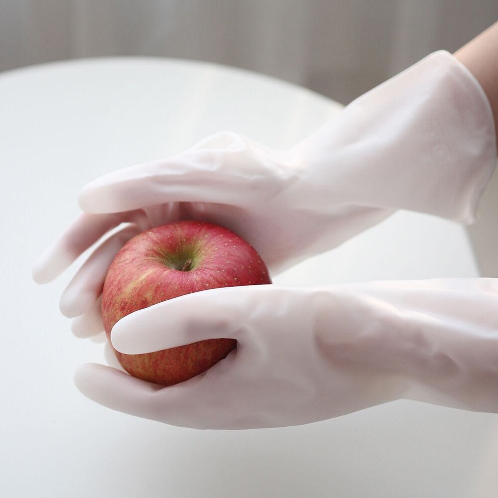 NPL 리유저블 위생 고무 장갑 [열탕소독 에코 재사용 요리 설거지 주방 조리용 청소 글러브 예쁜 화이트]