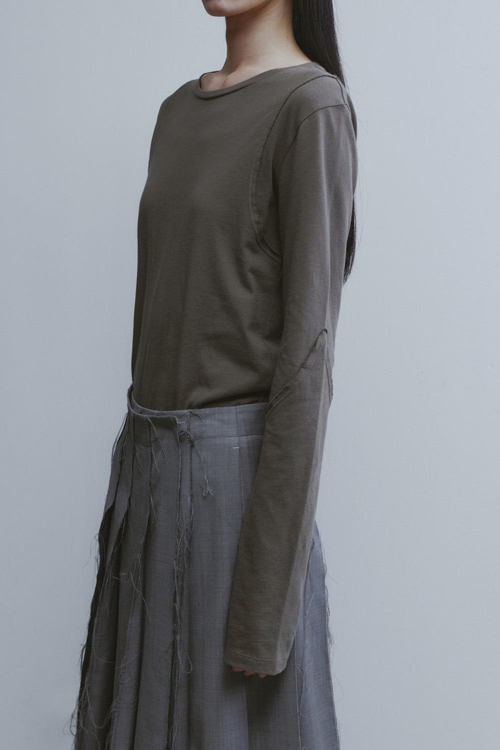 Layered Jersey Top - Khaki