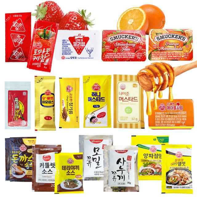 오뚜기 일회용 케찹 1회용 딸기쨈 마요네즈 머스타드 메이플시럽 소포장 피크닉 소스