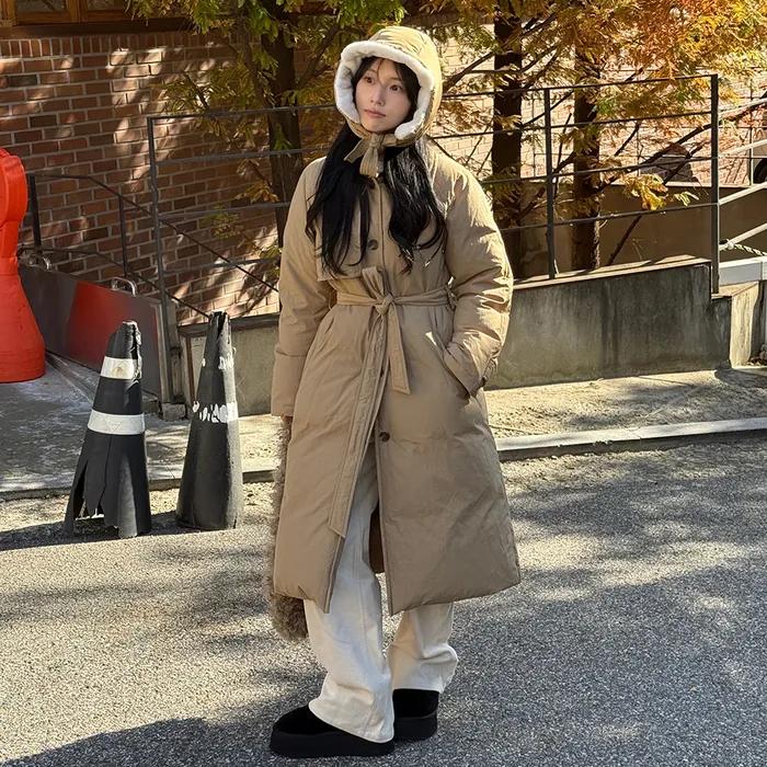 잇미샤 벨티드 싱글 트렌치 구스다운 점퍼 ITPBYPD700_2colors