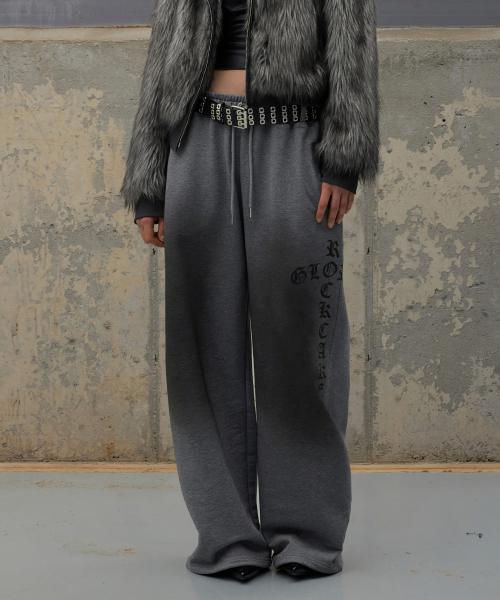 Washed Cross Lettering 2way Jogger - Gray