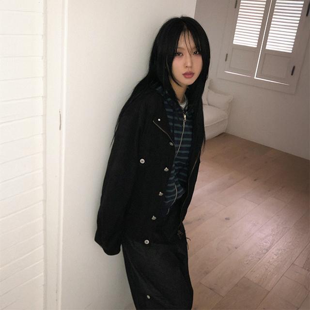 루프온 아크 노카라 스웨이드 자켓 (2color)