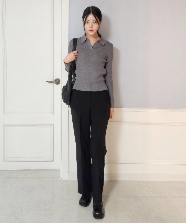 스파오 [FW신상🍂] [소프트얀] 반오픈 골지 니트_SPKWF49W03